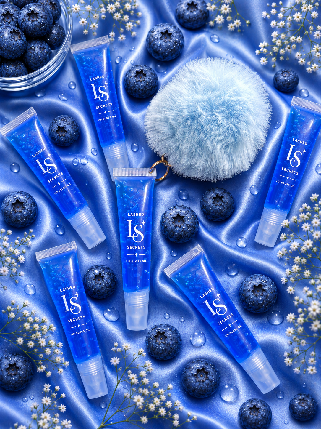 Fur Ball Key Chain Lip Gloss Oil