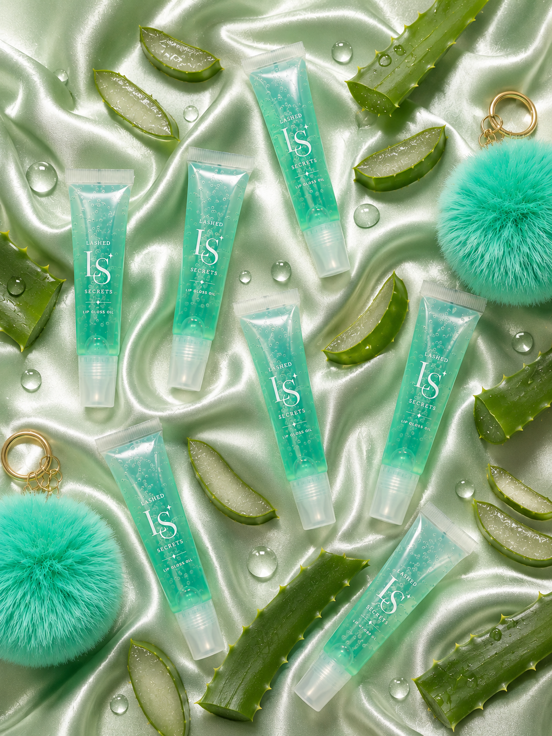 Fur Ball Key Chain Lip Gloss Oil