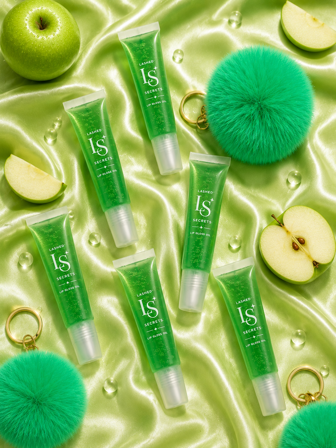 Fur Ball Key Chain Lip Gloss Oil