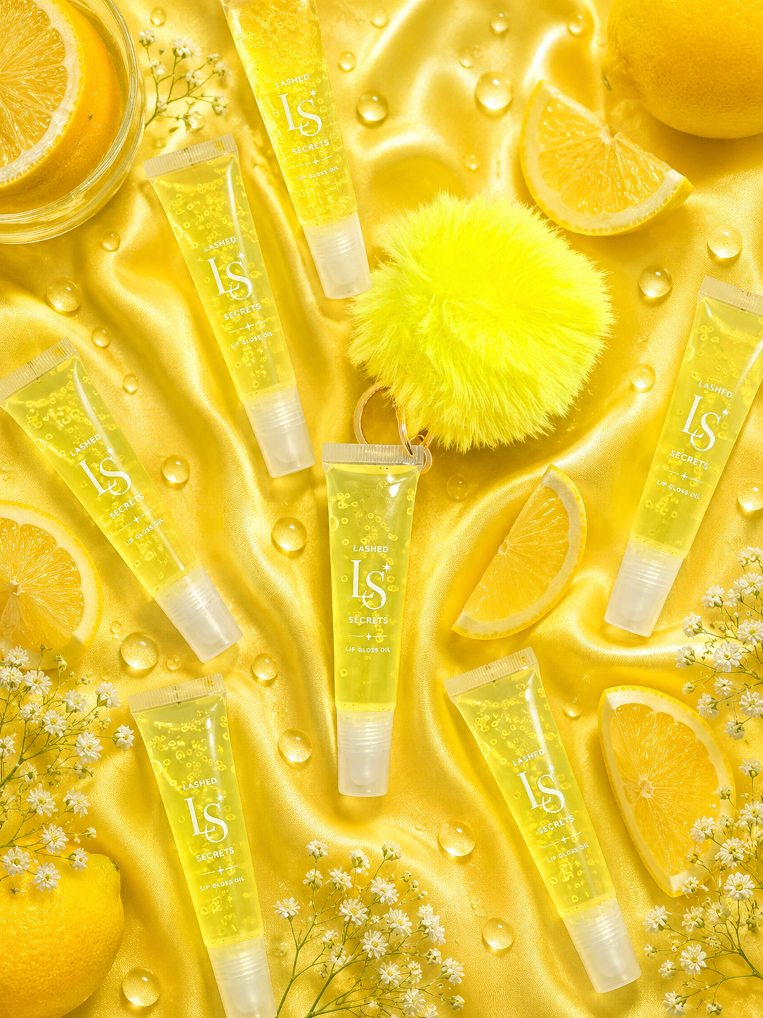 Fur Ball Key Chain Lip Gloss Oil