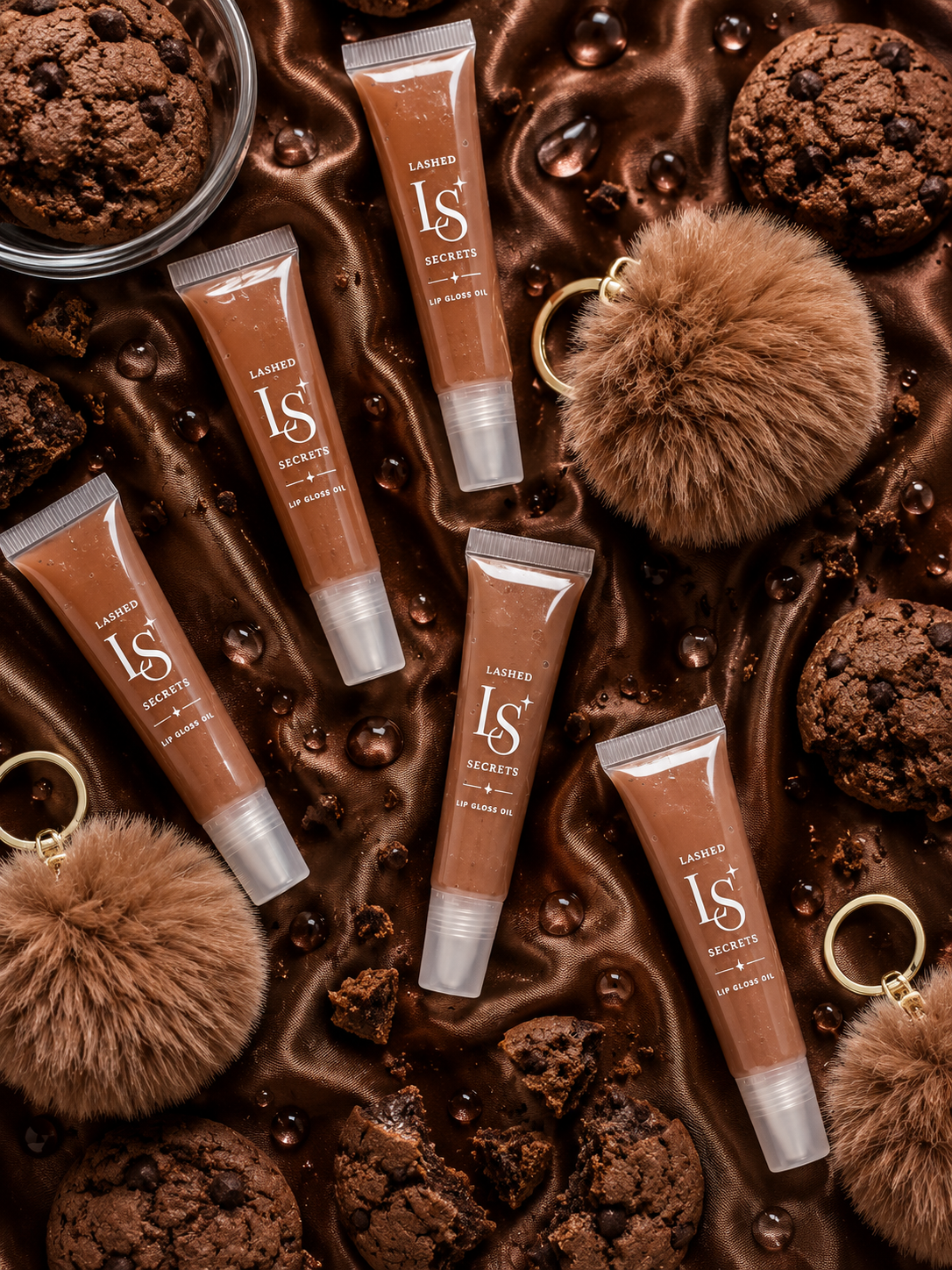 Fur Ball Key Chain Lip Gloss Oil
