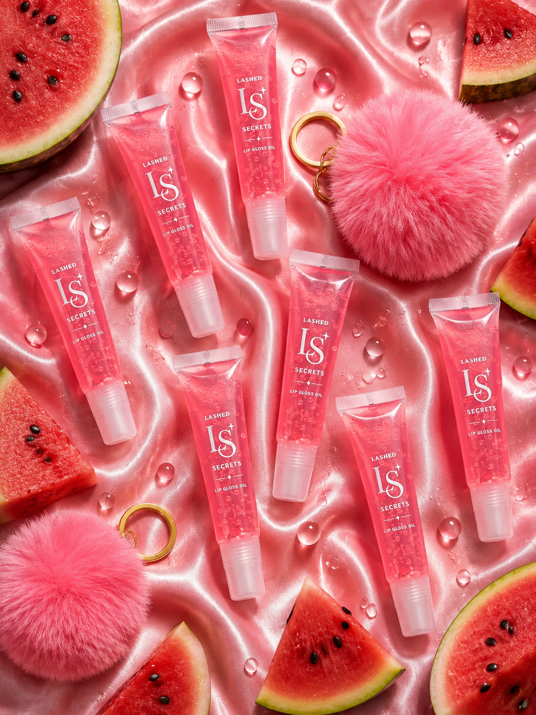 Fur Ball Key Chain Lip Gloss Oil