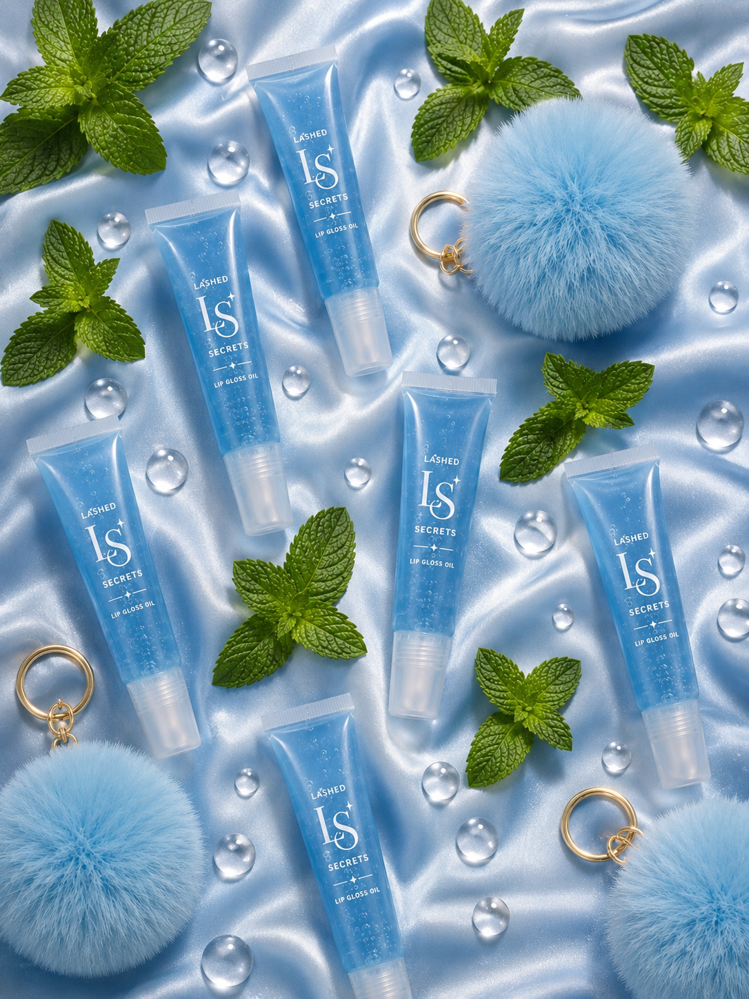 Fur Ball Key Chain Lip Gloss Oil