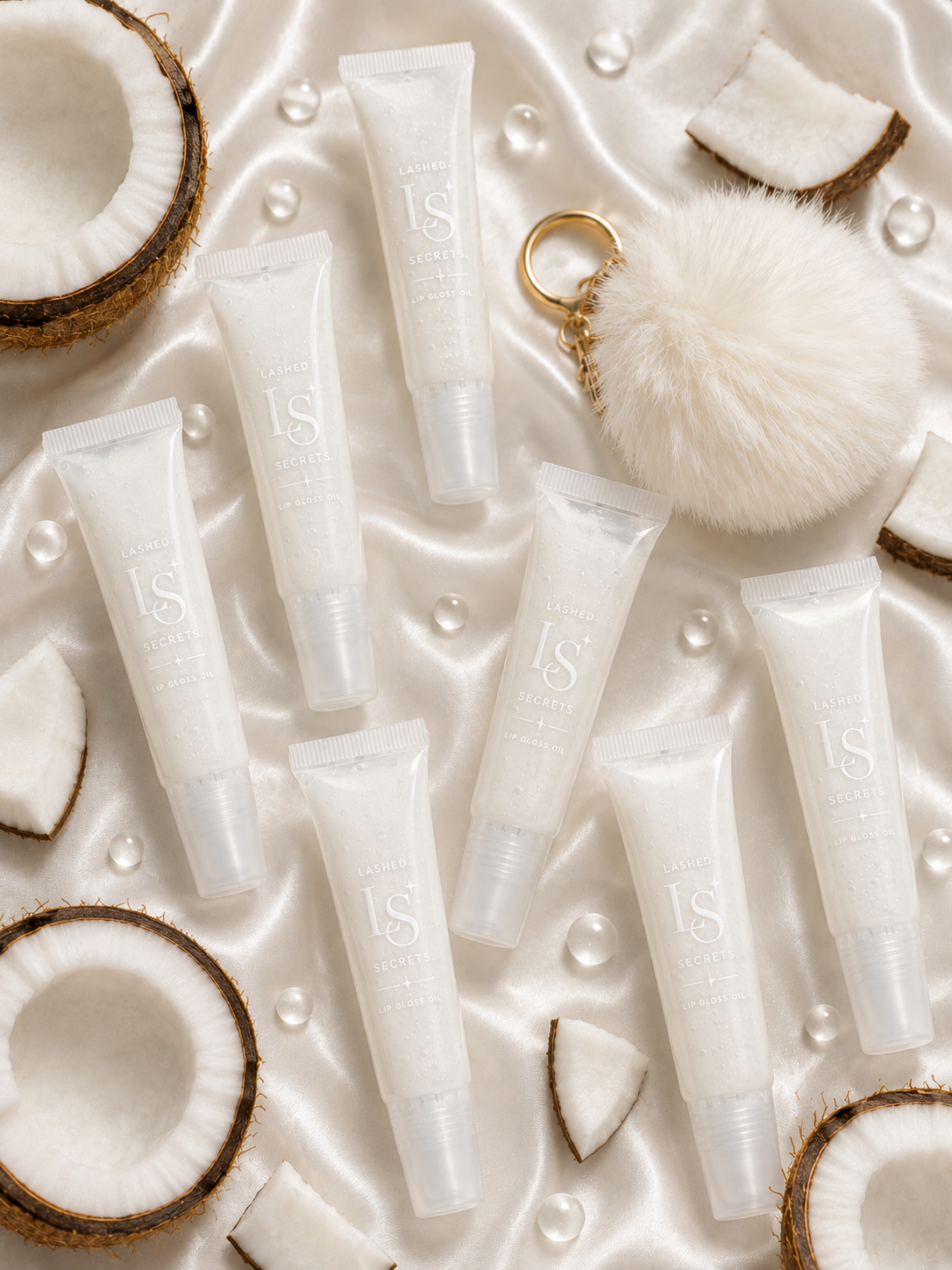 Fur Ball Key Chain Lip Gloss Oil